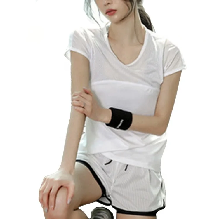 

Sports T-shirt and Sport Bra Sport Shorts set Women Casual Gym Breathable Yoga Quick Dry Fitness Clothing