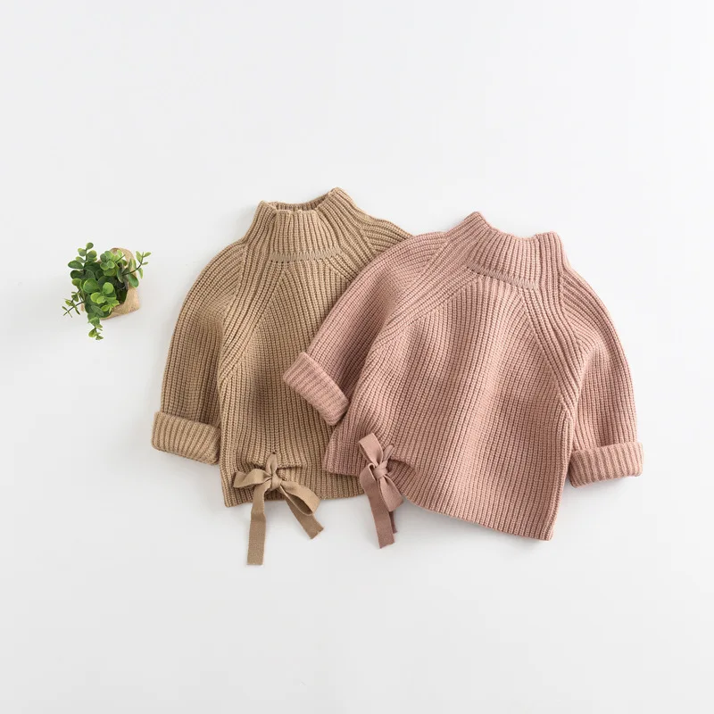 

2019 latest design wholesale children sweater baby knitwear, Pink;beige