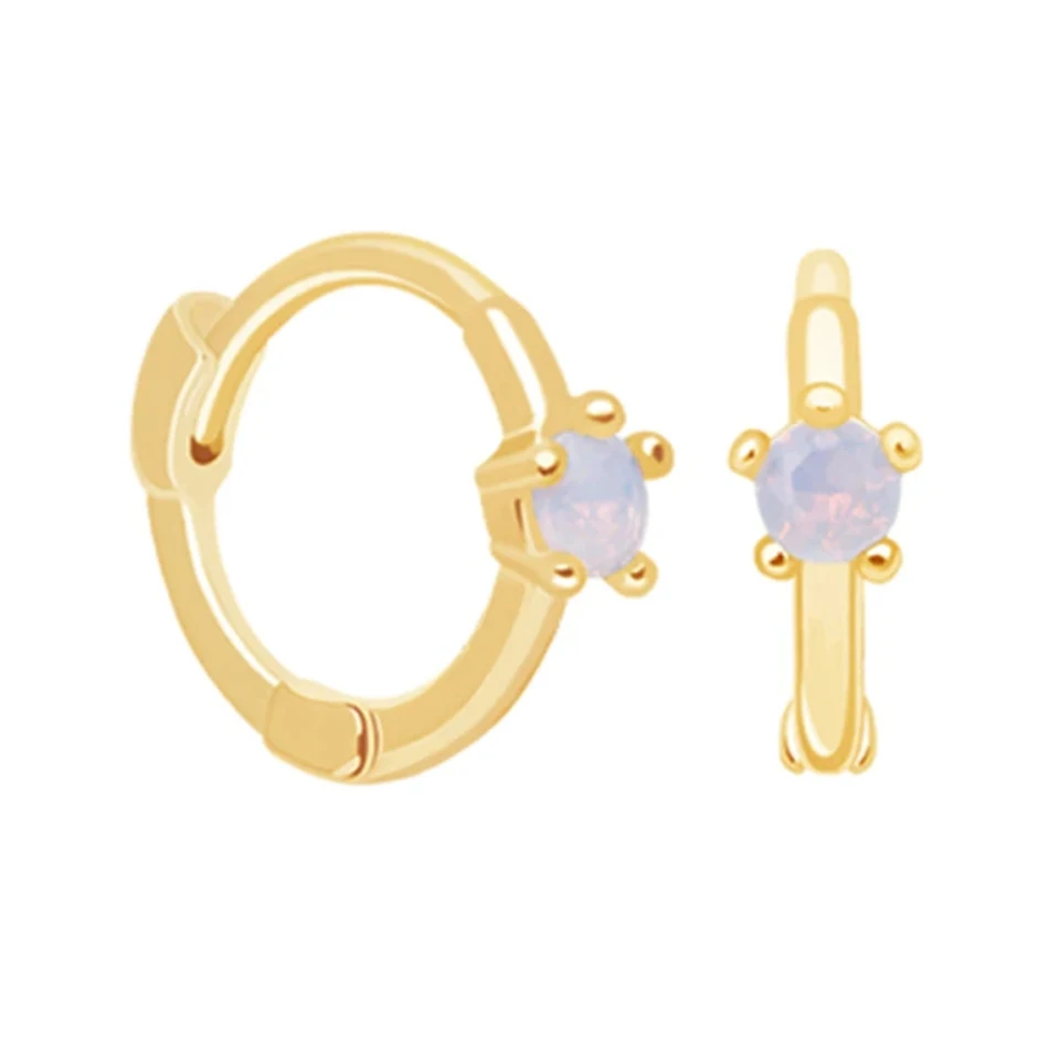 

high quality 18k gold plated luxury jewelry trendy 925 sterling silver high polish moonstone hoop earrings for women party