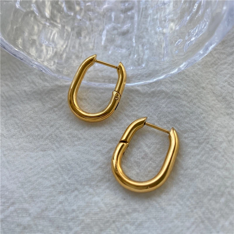 

Drop Shipping Jewelry PVD 18K Gold Plated Dainty Huggie Earring Stainless Steel Jewelry Wholesale Tarnish Free Gold Jewelry