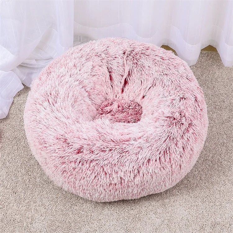 

Ivo Faux Fur Pet Bed Removable Plush Pet Dog Bed Sofa Round Soft Cotton Cat Pet Bed Cute Donut, Pink, khaki, red, gray, gradient, etc.