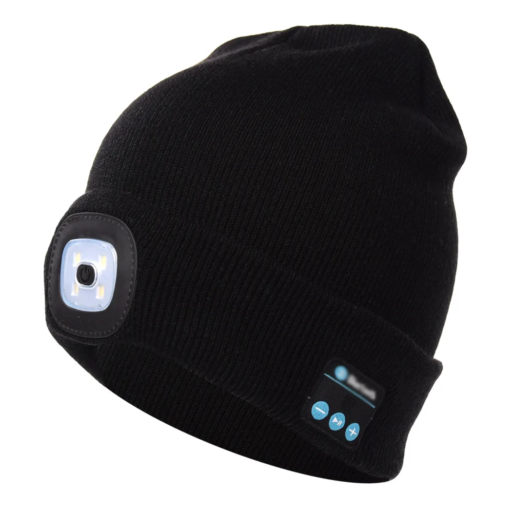 
Trending Products 2020 New Arrivals Bluetooth USB Rechargeable LED Beanie Hat Music With Light Winter Hats Accessories 