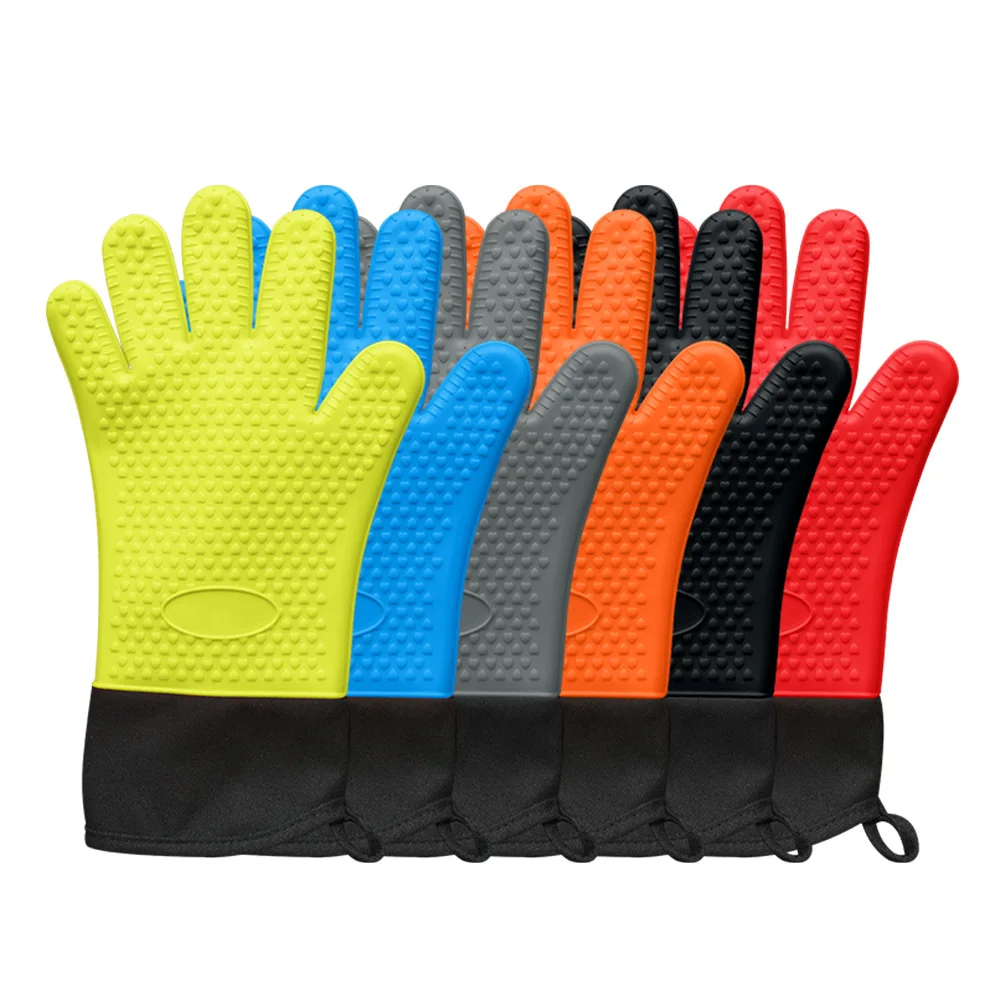 

High Performance 100% Food Grade Kitchen Cooking BBQ Baking Silicone Oven Mitt, Customized color