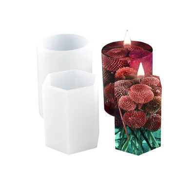 

Fusimai Mould Silicone Mold Moulds Making Cylindrical Decorative Hexagon Column Six Prism Candle Molds, Customized color