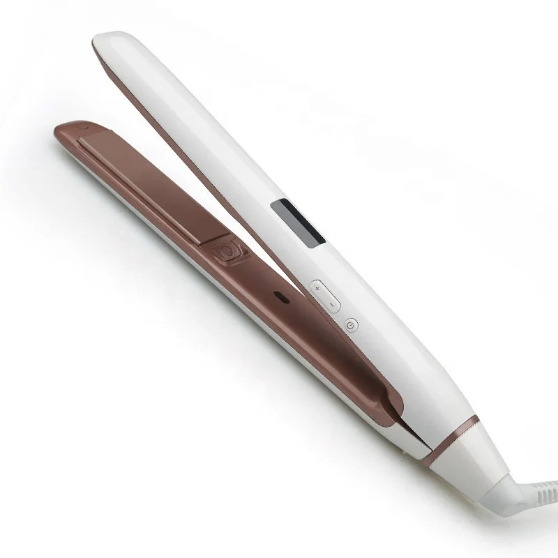 

HS013 EU/US/UK Plug Thermostat perm LCD ceramic 3 in 1 hair straightener and curling iron dual-purpose, White