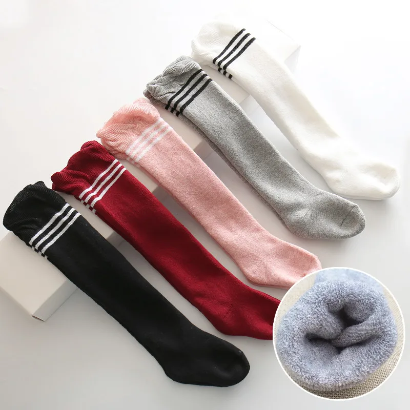 

Wholesale Hot Sale Winter Warm Knee High 0-4 Y Baby Kids Infant Girls boy thick knitted Velvet organic cotton custom logo socks, Custom color