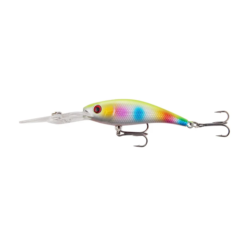 

12.3cm9.2g 8colors 3D Bionic eyes Saltwater Fish Baits with Treble Hooks Long Tongue Sinking Minnow Bait Fishing