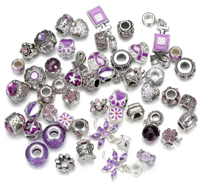 

Purple slide charms bracelet charms diy for jewelry making, Picture