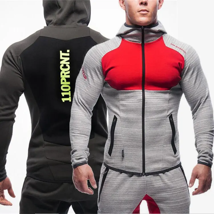 

Wholesale 2020 NEW Men's Sports Suit Brand Clothing Men Tracksuit Zipper Sets Sweatshirt Muscle men Hoodies, As shown in the figure