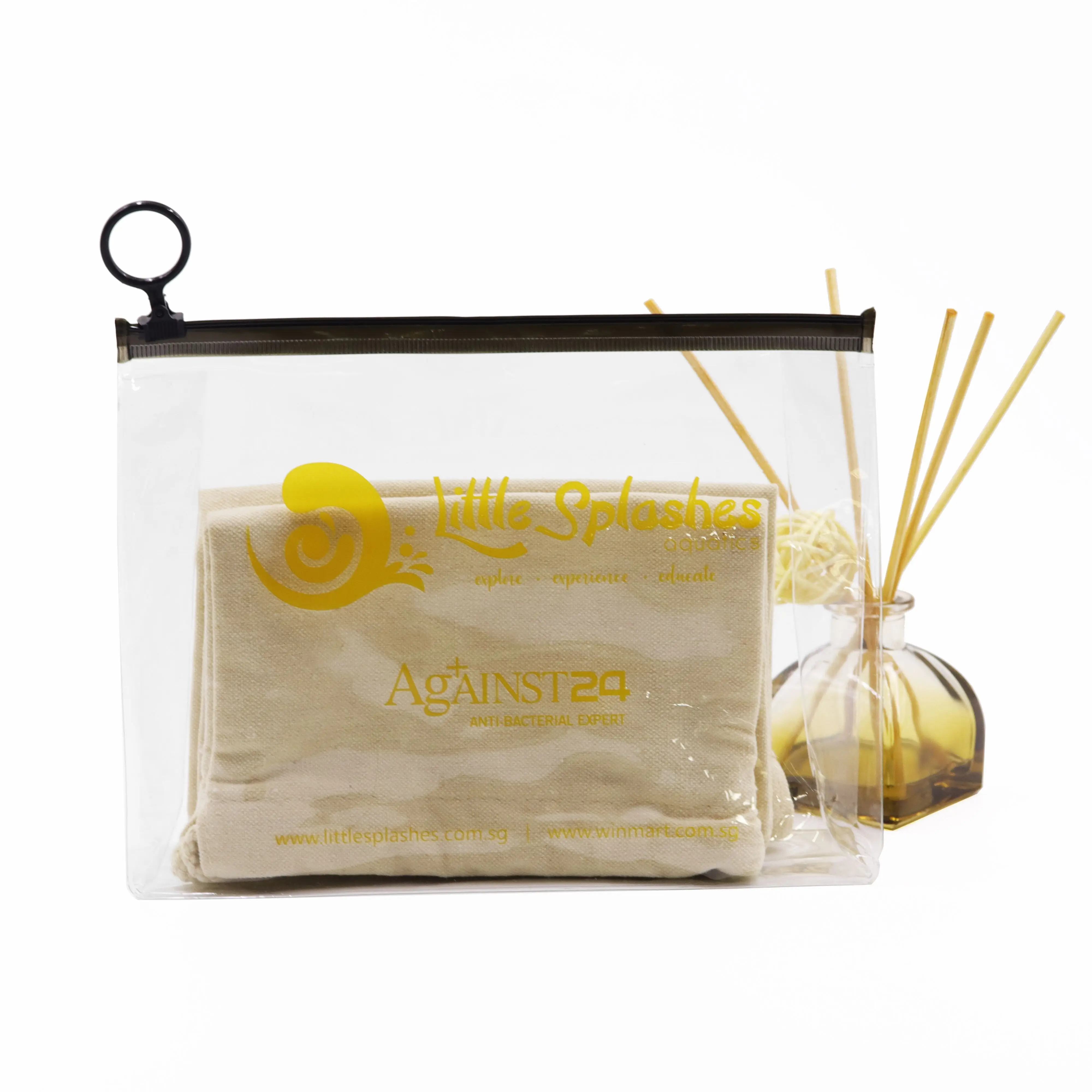 

Biodegradable Custom Printed Brand Logo TransparentPVC Black Zip lock Slider Plastic Bag For Cosmetic/Swimwear/Gift Zipper Pouch, Customized color