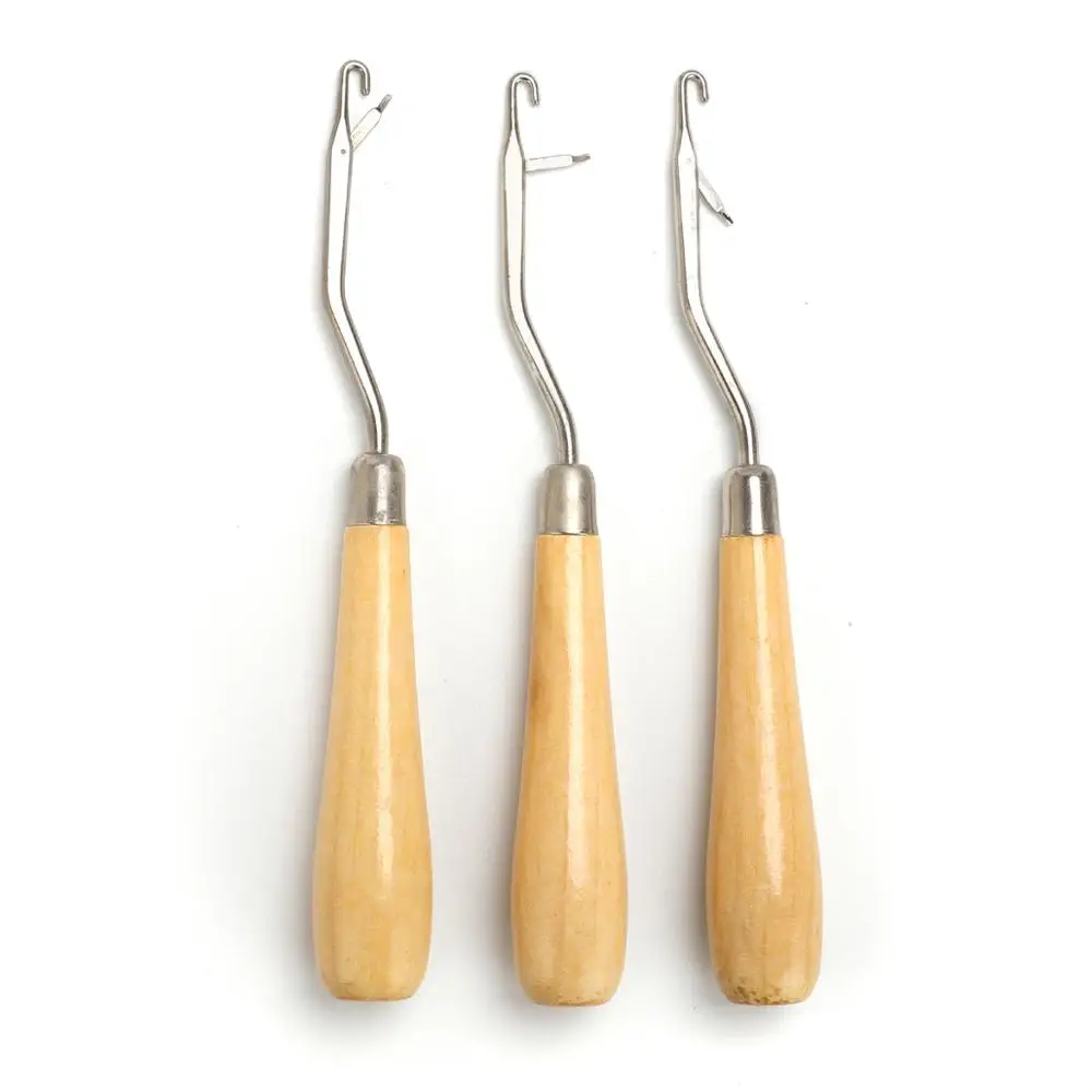 

New style latch wooden handle crochet hook carpets hook, Wooden natural color