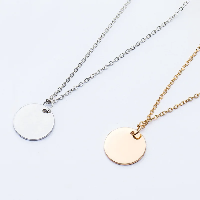 

European And American Simple Small Round Piece Thin Chain Temperament Clavicle Chain Simple Necklace Versatile Accessories Whole