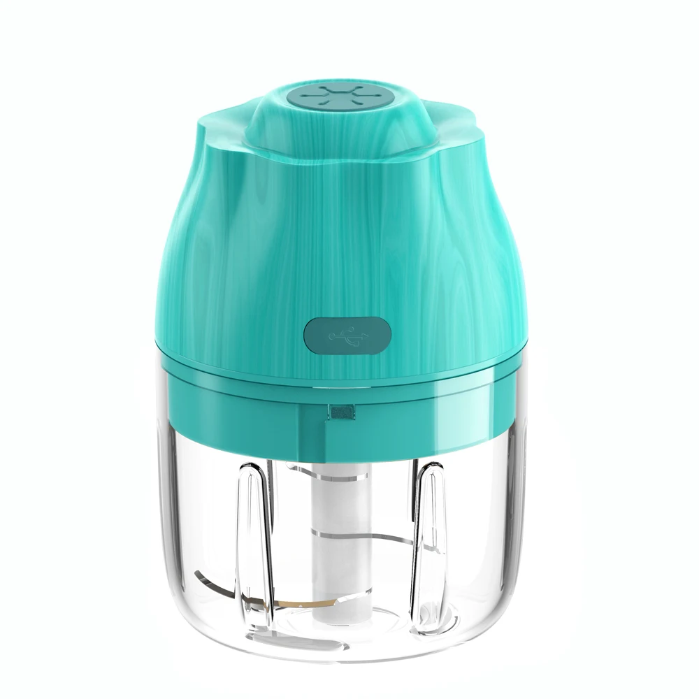 

USB charging smart portable mini electric garlic food chopper 250ml for vegetable ginger walnut peanut, Deep wood grain or light wood grain