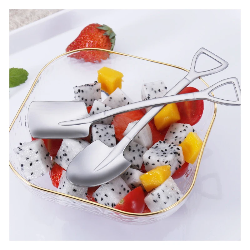 

Watermelon Special Spoon couverts Creative Stainless Steel Shovel Shape Tea Coffee Sugar Spoon dessert Ice Cream Spoon, As shown or customized color