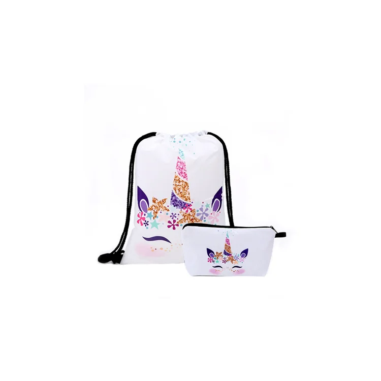 

Hot sale fashion New style drawstring set shopping printed bouquet pocket backpack bag, Candy color series