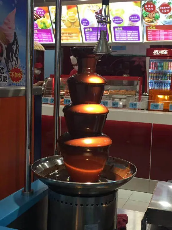 Шоколадный фонтан фондю 3 яруса Chocolate Fountain высота 40 см