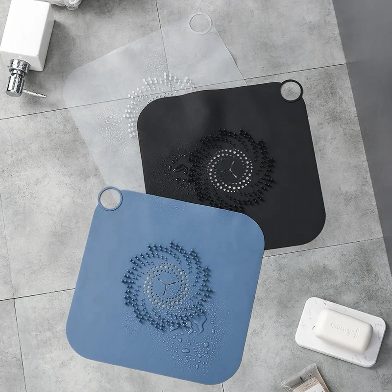

Silicone Shower Floor Drain Cover Bathroom Kitchen Anti Blocking Filter Screen Toilet Decorative Big Hair Catcher Drains Cover, Black,bule,white