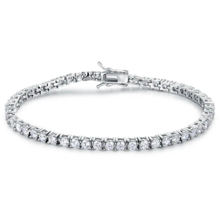 Luxury Jewelry Classic Design 3mm round cubic zircon CZ tennis bracelet woman tennis bracelet