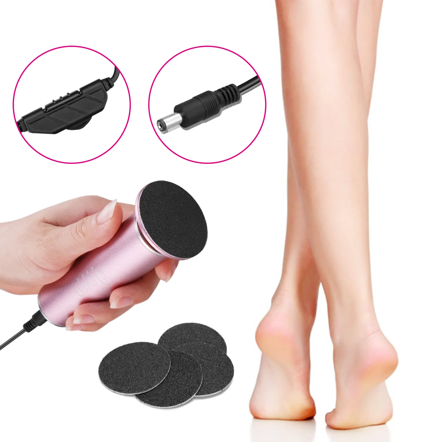 

Salon Electric Foot File Foot Grinder Dead Skin Callus Remover Pedicure Machine Professional Pedicure Tool, Black,gold,pink,gray