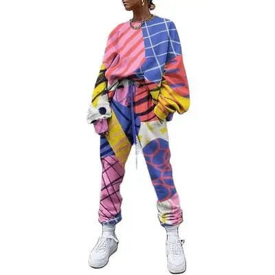 

2021 Hot sale new fashion wholesale hooded shirts and pants hip hop style sports sweater set, Customized color