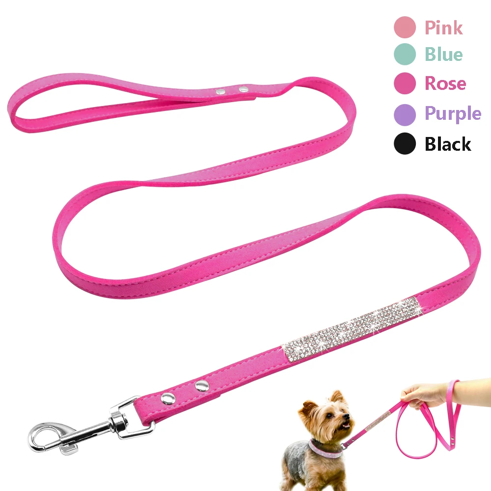 

Fashion Rhinestone Dog Leash Pet Bling Shiny Cat Puppy Walking Leashes Lead For Small Dogs Cats Chihuahau Yorkshire Teddy 120cm, Black/rose/purple/pink