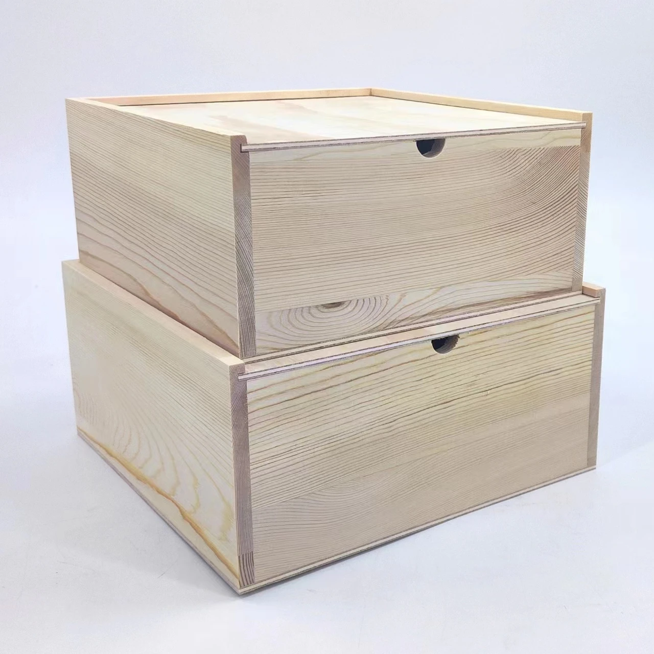 

Small Customise Unfinished Pine Wood Top Sliding Box Wooden Gift Packing Box Wholesale
