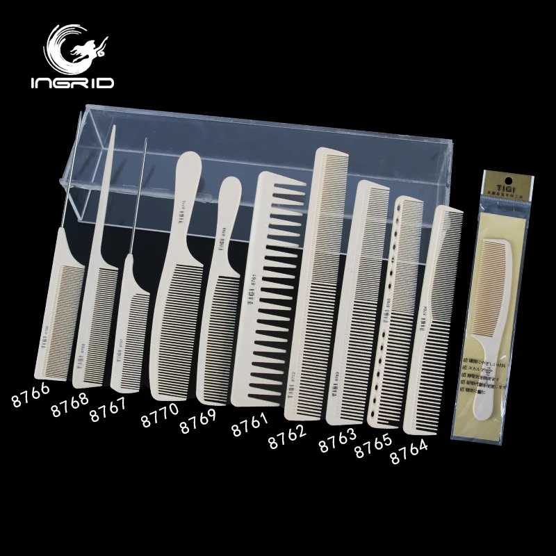 

White Hairdressing Comb Anti-static Hair Cutting Combs Detangle Straight Hair Pro Salon Styling Tool