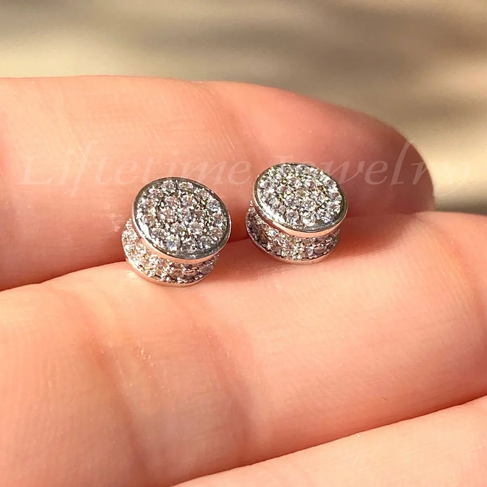 

50% Discount Iced Out Micro Pave Diamond Gold Plated Hip-hop Cubic Zirconia Stud Earring For Men
