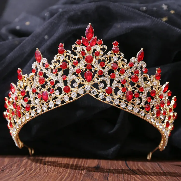 

Qushine Luxury Baroque Queen Crown Tiaras Crystal Rhinestone Pageant Crowns Wedding Hair Accessories