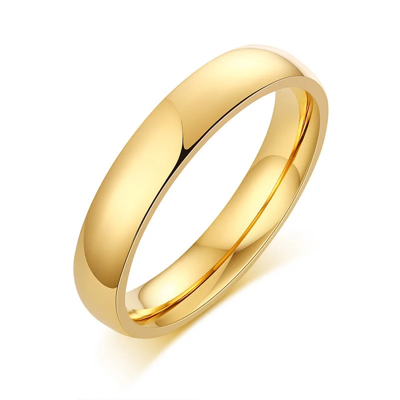 

Hot Sale Ins Style Gold Plain Thin Smooth Fashionable Stainless Steel Ring, Picture shows