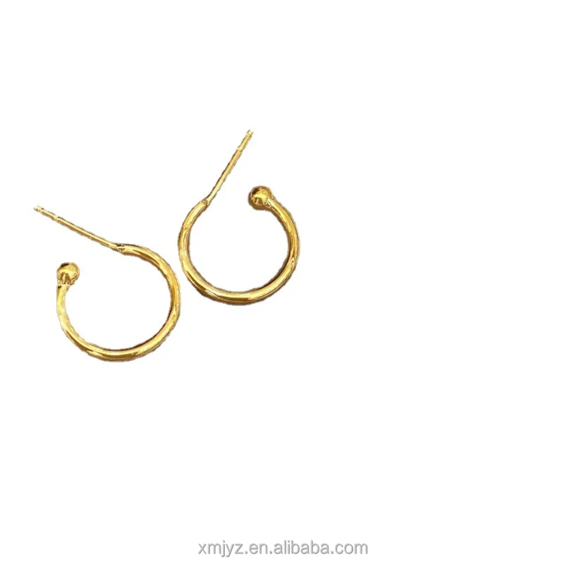 

Certified 5G Gold Geometric Earrings 999 Pure Gold Dragon Scale Stud Earrings 24K Gold Earrings New Letter Ear Hook