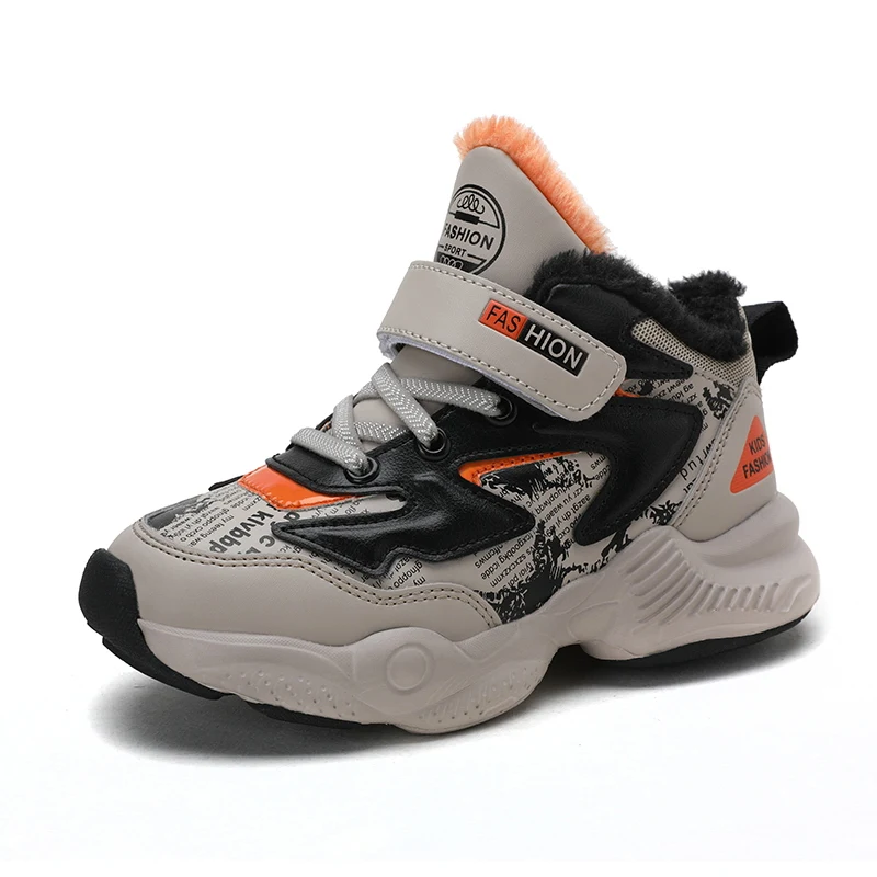 

China manufacturer wholesale new model OEM custom warm fur sport boys kids children outdoor winter boots, 3 colorways
