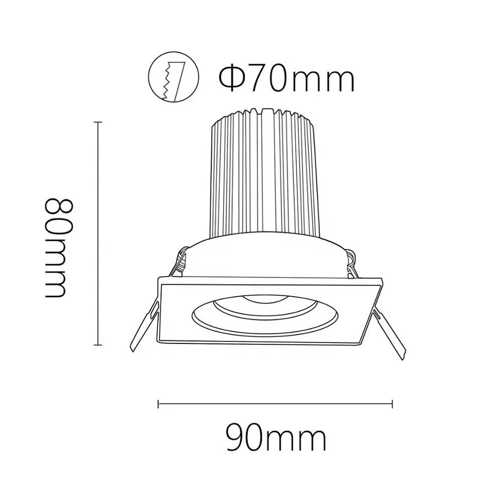 
10w Dimmable Led Downlight Cob Lights Downlight Led Recessed Crystal Spotlight 