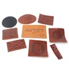 Wholesale Design Custom 3D Name Logo Embossed Genuine Leather Patches and Labels for Bag and Garment