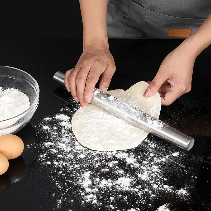 

Multiple Supplies Kitchen Best Needs 18/10 Stainless Steel Rolling Pin For Cake/Noodles/Pizza/Dumplings, Silver