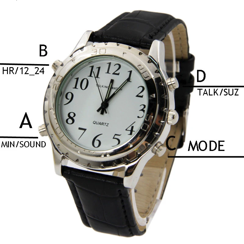 

Custom English Speaking Watch Blind Luxury Quartz Japan Talking Watch