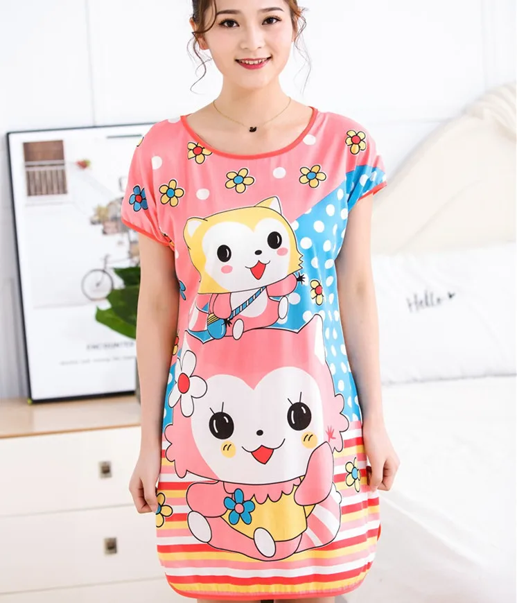 

Homewear O-neck Home Causal short sleeves night sleepwear nightgown for women, Many colors