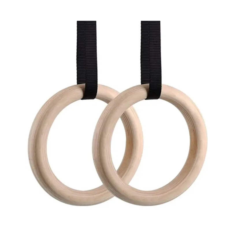 

Customize Roman Rings Wooden Gymnastics Ring With Adjustable Straps For Sale, Wooden color