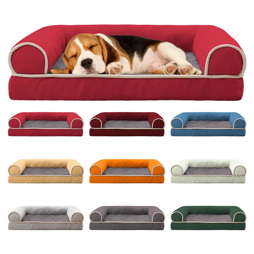 

wholesale washable pet cat mat luxury large cat dog bed orthopedic memory foam dog bed sofa cushion durable dog bed cover, 4 colors