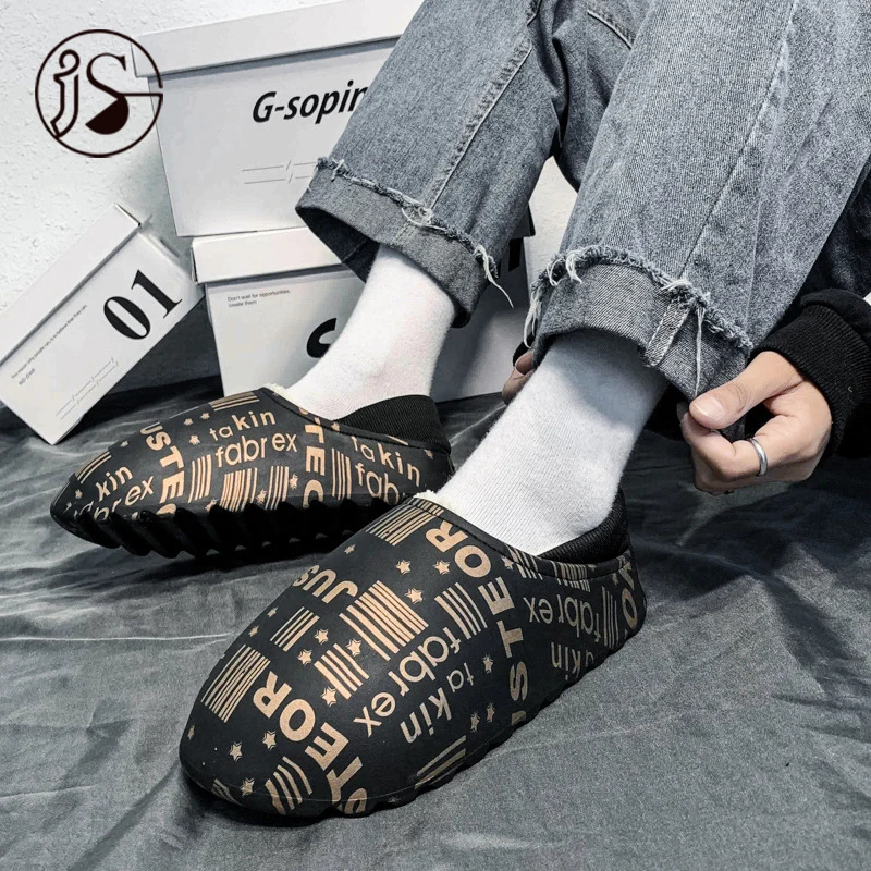 

2021 New style printed fashion warm girl slippers bag heel Big Head cotton slippers women's sandals, Customized color