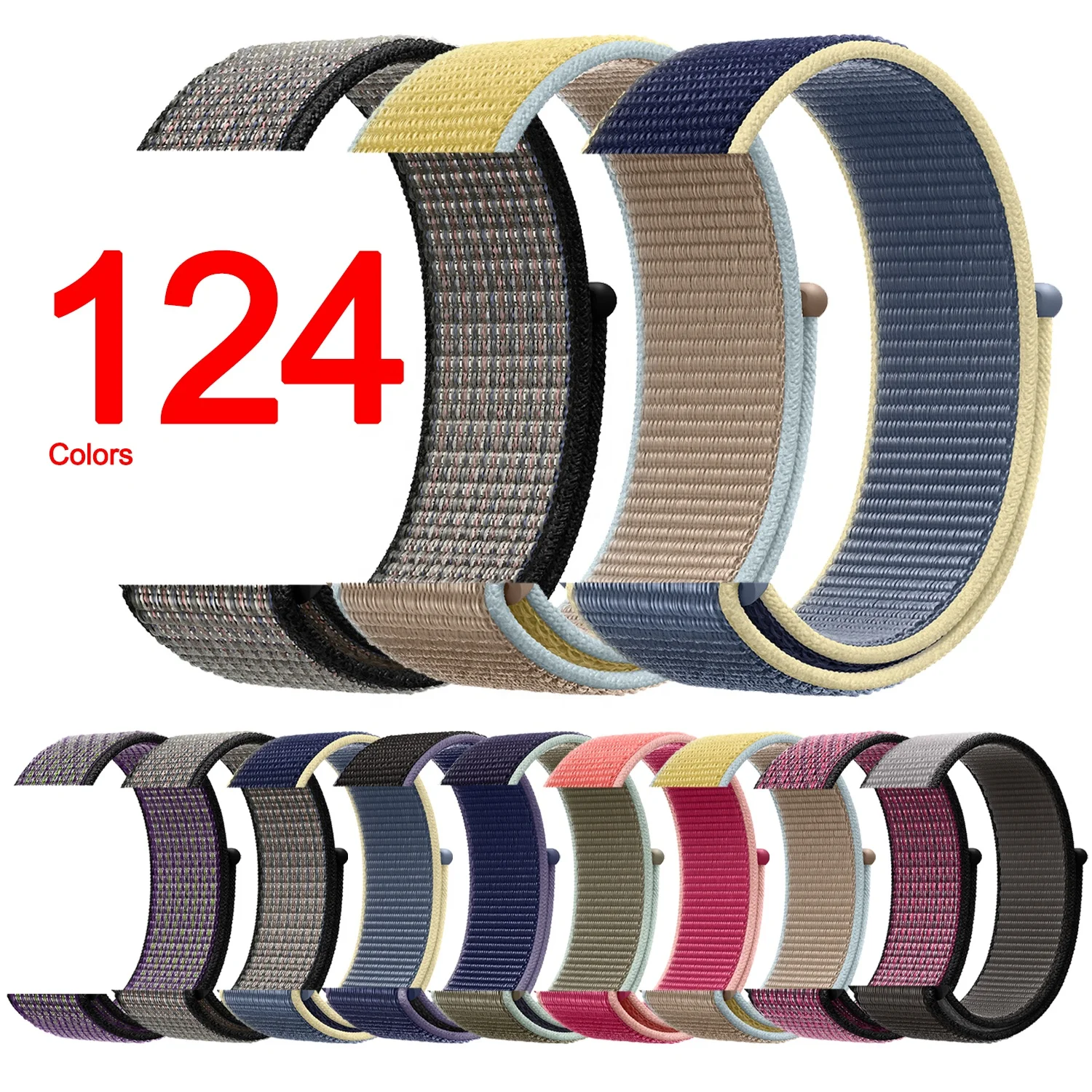 

IVANHOE Nylon Sport Loop Band For Apple Watch Nylon Loop Watch Replacement Strap for iWatch Series 7/6/SE/5/4/3 38/40/41/44/45mm, Multi-color optional or customized