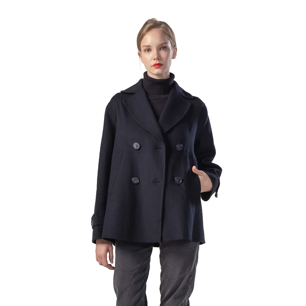 

Custom coat for women winter handmade 100% wool double sided plus size coats casual thick warm ladies coats daily wear