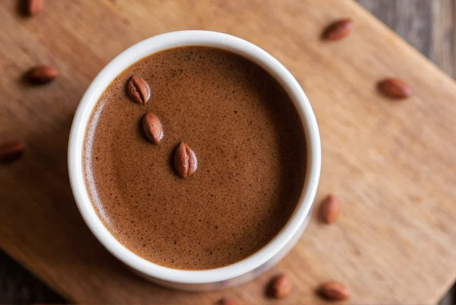 Close-up of cinnamon powder being sprinkled into a coffee cup with steam rising