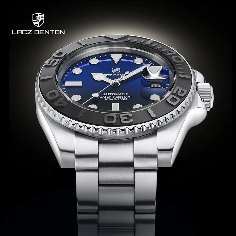 

Lacz Denton 40MM Classic Men Watches Automatic Japan Movement Mechanical Watch Sapphire Glass 100m Waterproof relogio masculino, Shown