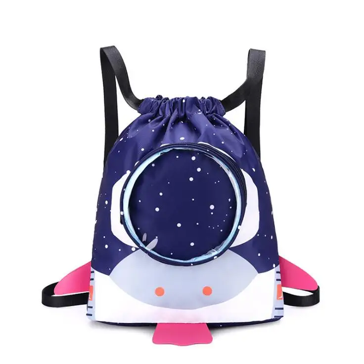 

New Arrival Large Capacity Astronaut Cartoon School Children Bag Kids Drawstring Bag, Toddler Neoprene Rope Bag For Kids, Customized color