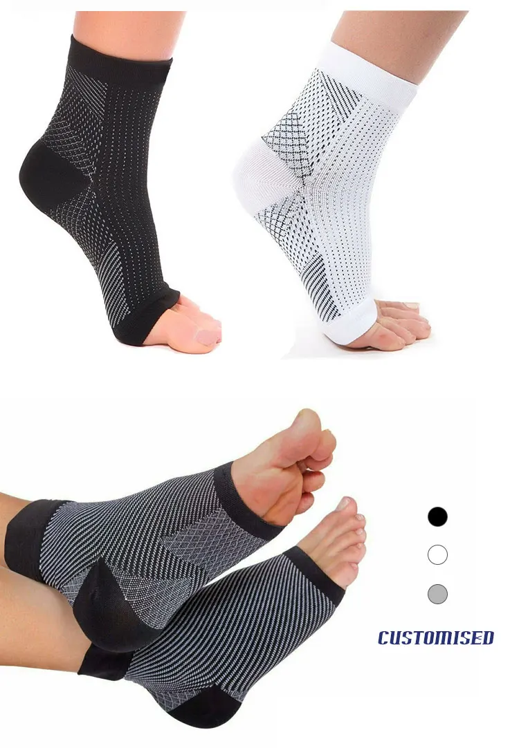 Enerup Copper Spandex Infused Fabric Functional Compression Volleyball Protector Care Foot Ankle Brace Support Sleeve Products