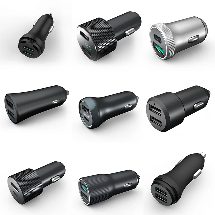 

CE FCC Usbc Car Charger Dual Usb Adapter Pd Car Charger For Iphone With Type c