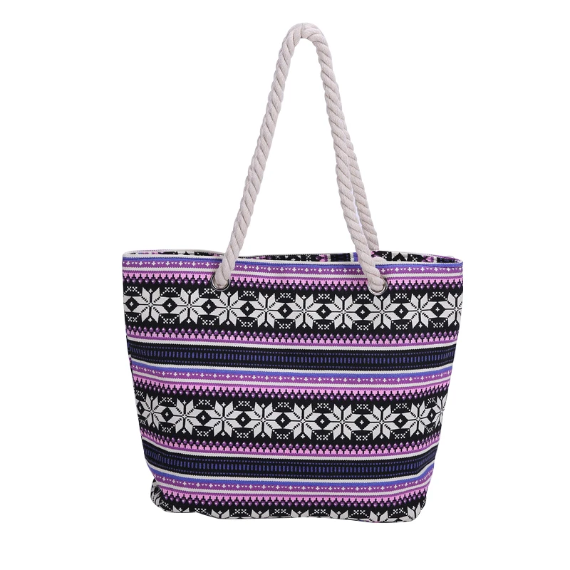 

Twinkle 2021 New Crossbody Portable Canvas Large Cotton Rope Bag For Shopping
