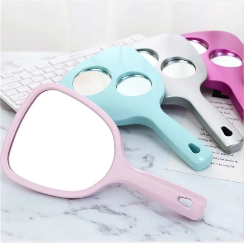 

Custom Logo Plastic 1X/2X/3X Handle Make up Mirror