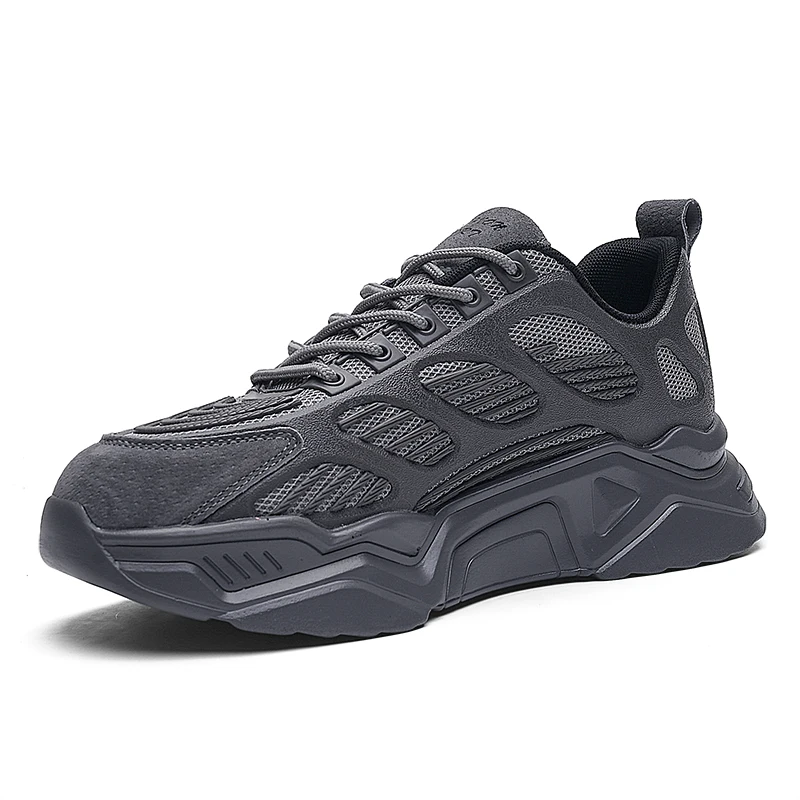 

Men's fashion sneaker chunky shoes custom designer shoes, Black/grey/khaki